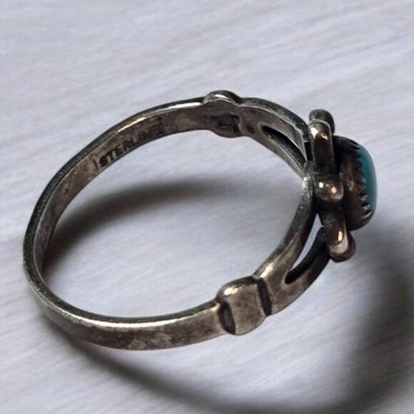 Vintage Indian Bell Trading Post Sterling Silver Turquoise Ring Approx Size 6 - Picture 5 of 7